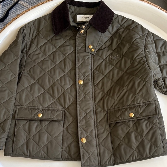 Celine  Quilted Puffer Jacket - Dark Green and Brown.  Hunting jacket - Picture 1 of 11